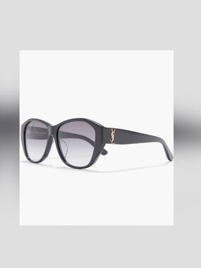 Saint Laurent 57mm Best Oval Sunglasses with Gold YSL Accent